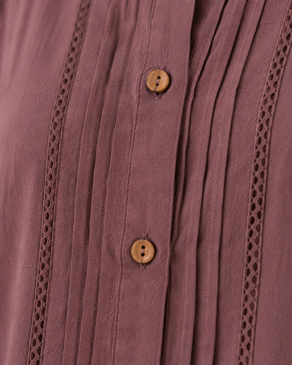 Mauve Cotton Crochet Detail Top