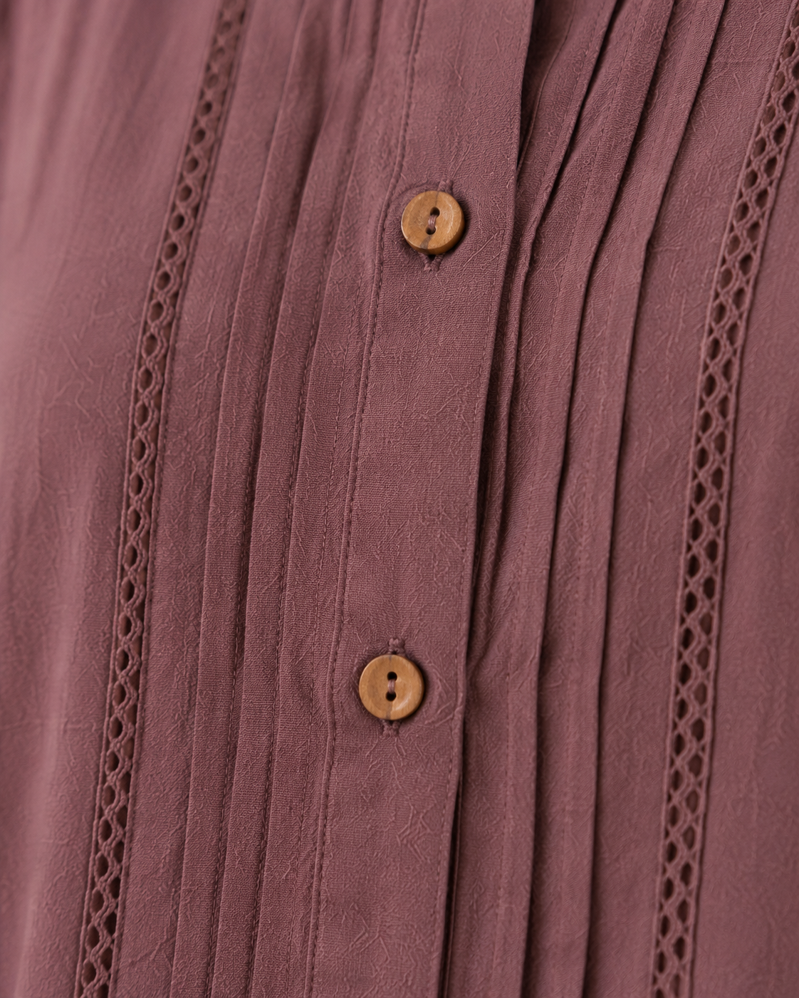 Mauve Cotton Crochet Detail Top