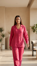 Rani Pink Cotton Hand-Embroidered Coord Set