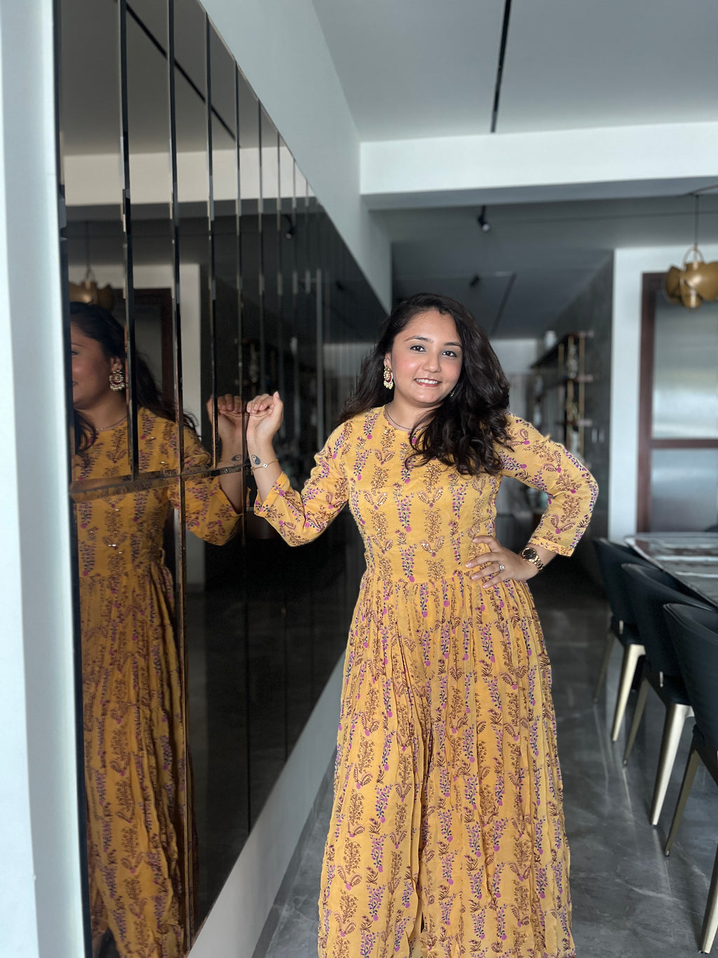 Mustard Floral Printed Jumpsuit