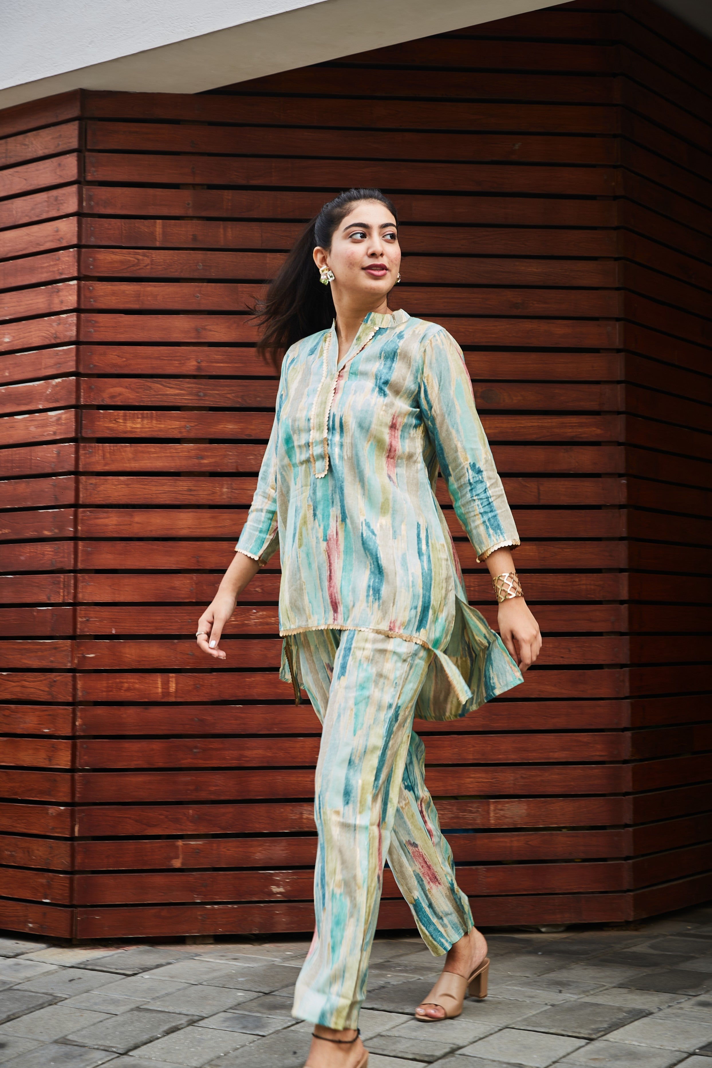 Multicolour Abstract Printed Coord Set