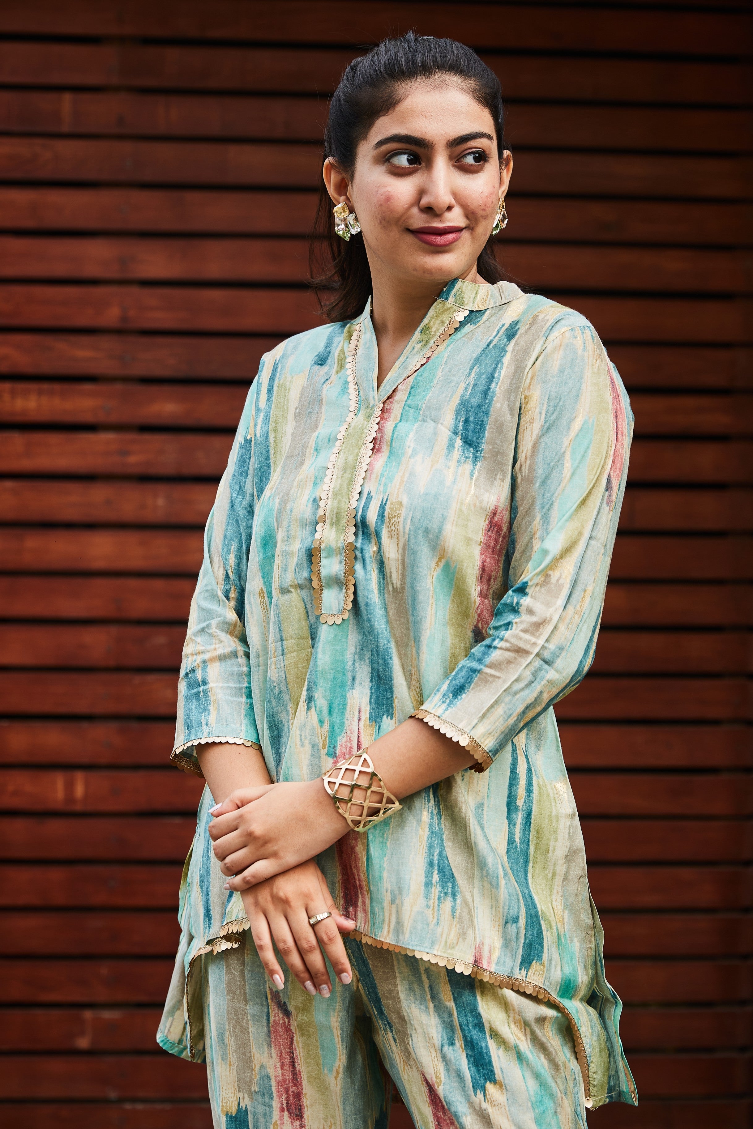 Multicolour Abstract Printed Coord Set