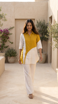 Mustard yellow and White coord set