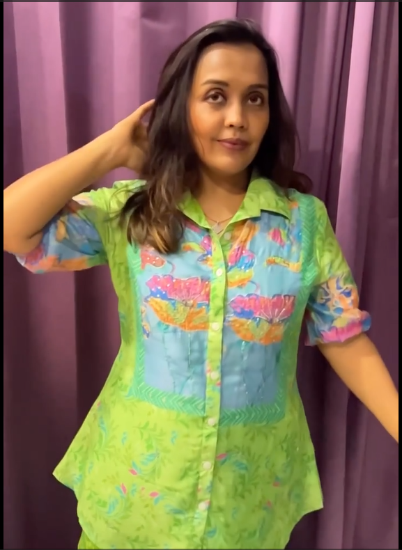 Green Multicolour Floral Print Coord Set